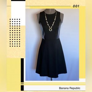 Banana Republic Faux Leather Sleeveless Black Dress Size 0